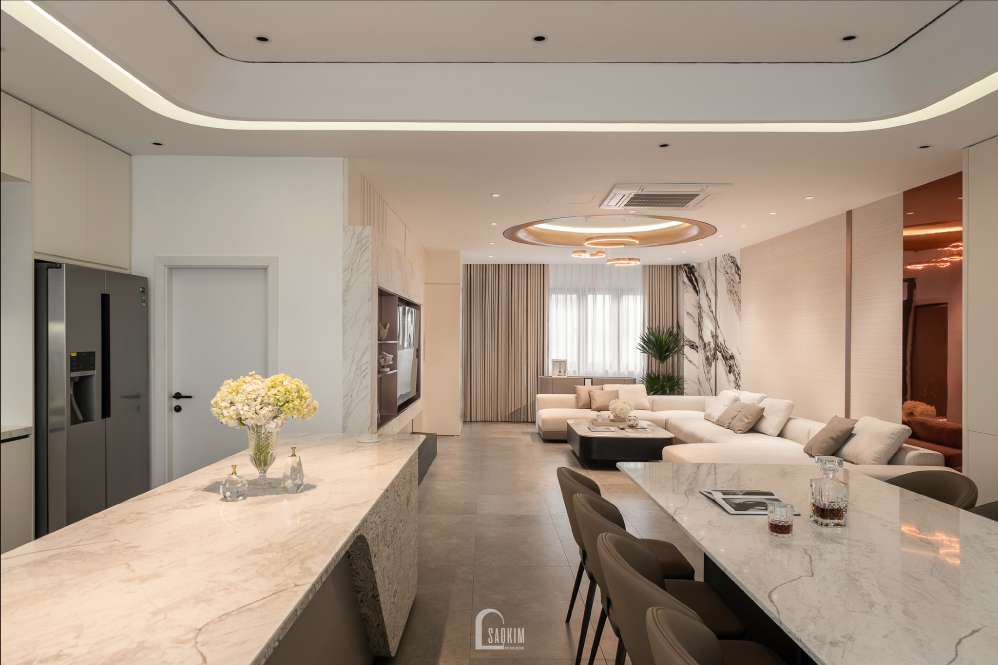 Tổng thể không gian sinh hoạt chung của gia đình